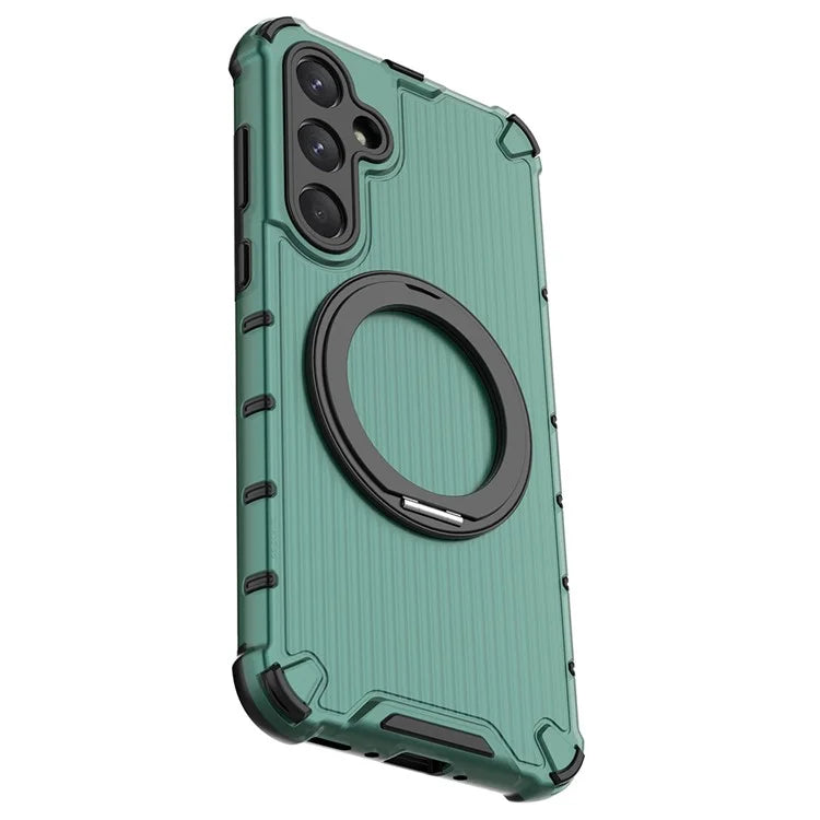 For Samsung Galaxy A35 5G Case Rotation Magnetic Kickstand PC+TPU Phone Cover Vertical Stripe