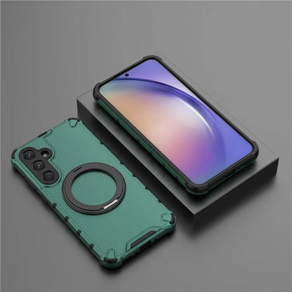 For Samsung Galaxy A35 5G Case Rotation Magnetic Kickstand PC+TPU Phone Cover Vertical Stripe