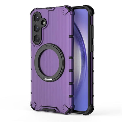For Samsung Galaxy A35 5G Case Rotation Magnetic Kickstand PC+TPU Phone Cover Vertical Stripe