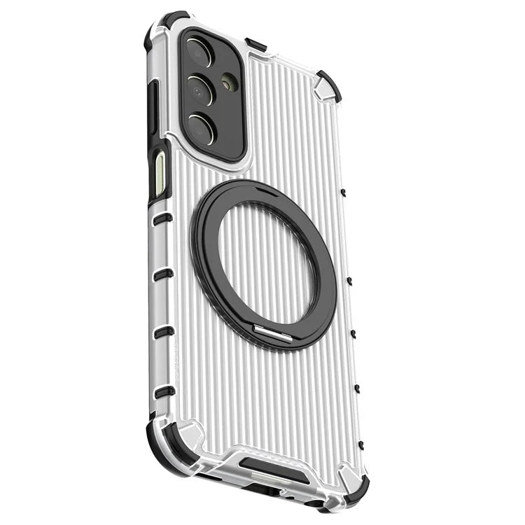 For Samsung Galaxy A25 5G (Global) (161.0 X 76.5 X 8.3mm) Case PC+TPU Phone Cover 360-degree Magnetic Ring Kickstand