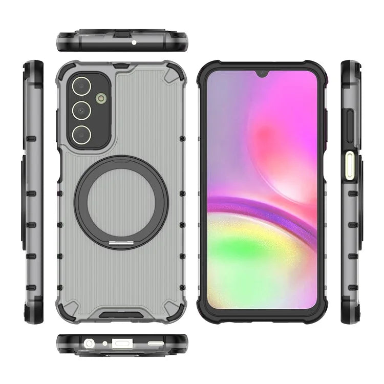 For Samsung Galaxy A25 5G (Global) (161.0 X 76.5 X 8.3mm) Case PC+TPU Phone Cover 360-degree Magnetic Ring Kickstand