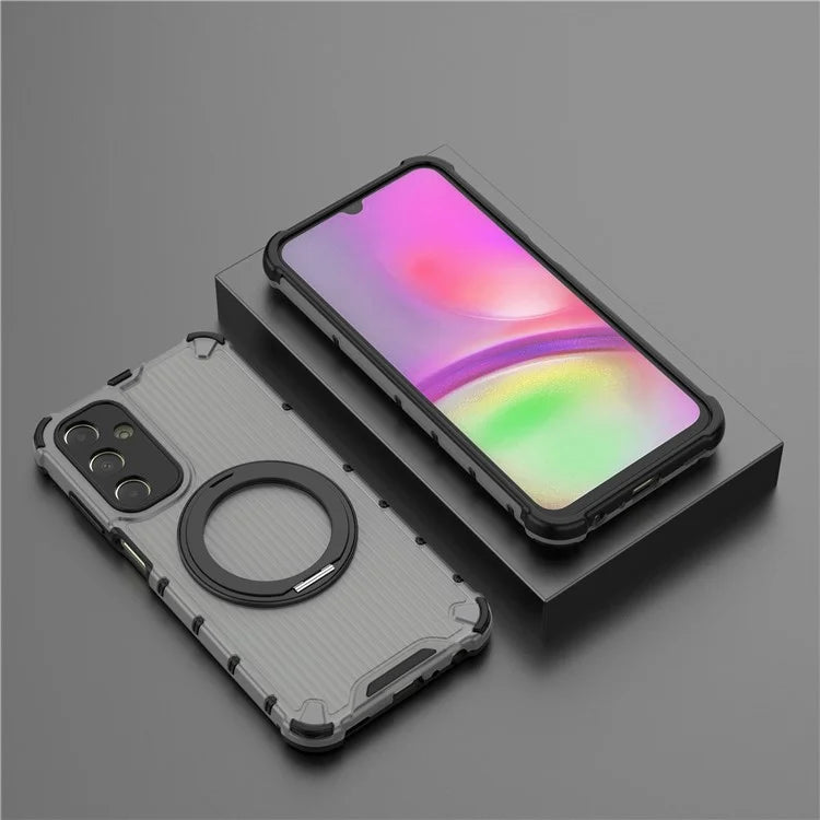 For Samsung Galaxy A25 5G (Global) (161.0 X 76.5 X 8.3mm) Case PC+TPU Phone Cover 360-degree Magnetic Ring Kickstand