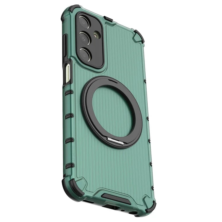 For Samsung Galaxy A25 5G (Global) (161.0 X 76.5 X 8.3mm) Case PC+TPU Phone Cover 360-degree Magnetic Ring Kickstand