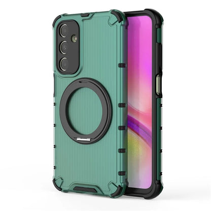 For Samsung Galaxy A25 5G (Global) (161.0 X 76.5 X 8.3mm) Case PC+TPU Phone Cover 360-degree Magnetic Ring Kickstand
