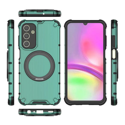 For Samsung Galaxy A25 5G (Global) (161.0 X 76.5 X 8.3mm) Case PC+TPU Phone Cover 360-degree Magnetic Ring Kickstand