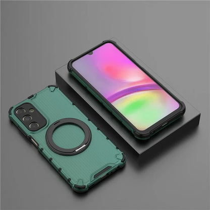 For Samsung Galaxy A25 5G (Global) (161.0 X 76.5 X 8.3mm) Case PC+TPU Phone Cover 360-degree Magnetic Ring Kickstand