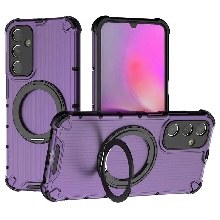 For Samsung Galaxy A25 5G (Global) (161.0 X 76.5 X 8.3mm) Case PC+TPU Phone Cover 360-degree Magnetic Ring Kickstand