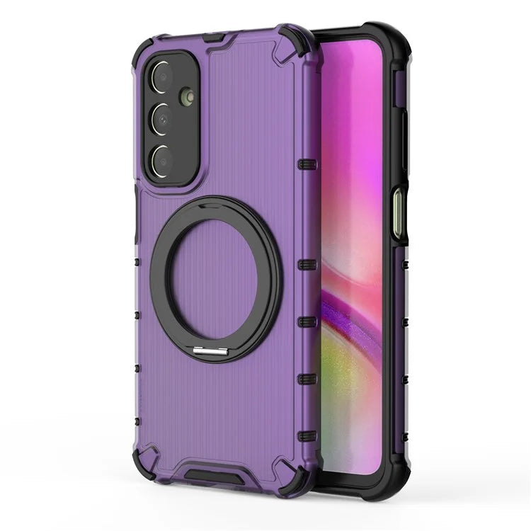 For Samsung Galaxy A25 5G (Global) (161.0 X 76.5 X 8.3mm) Case PC+TPU Phone Cover 360-degree Magnetic Ring Kickstand