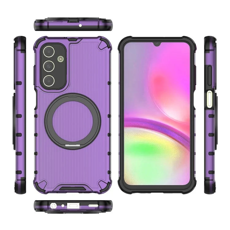For Samsung Galaxy A25 5G (Global) (161.0 X 76.5 X 8.3mm) Case PC+TPU Phone Cover 360-degree Magnetic Ring Kickstand