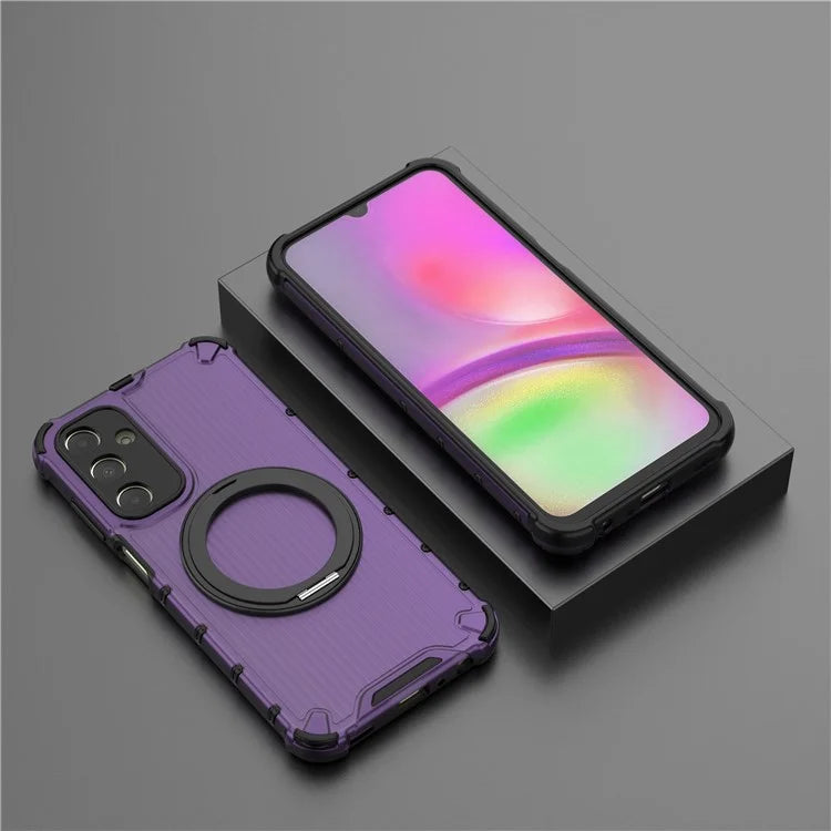 For Samsung Galaxy A25 5G (Global) (161.0 X 76.5 X 8.3mm) Case PC+TPU Phone Cover 360-degree Magnetic Ring Kickstand