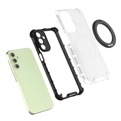 For Samsung Galaxy A15 5G Case Vertical Stripe Protective PC+TPU Phone Cover Compatible with MagSafe