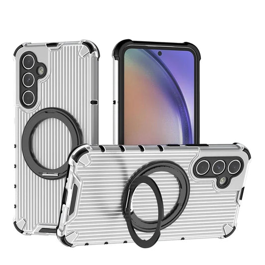 For Samsung Galaxy A54 5G Case with Magnetic Kickstand Vertical Stripe PC+TPU Phone Cover