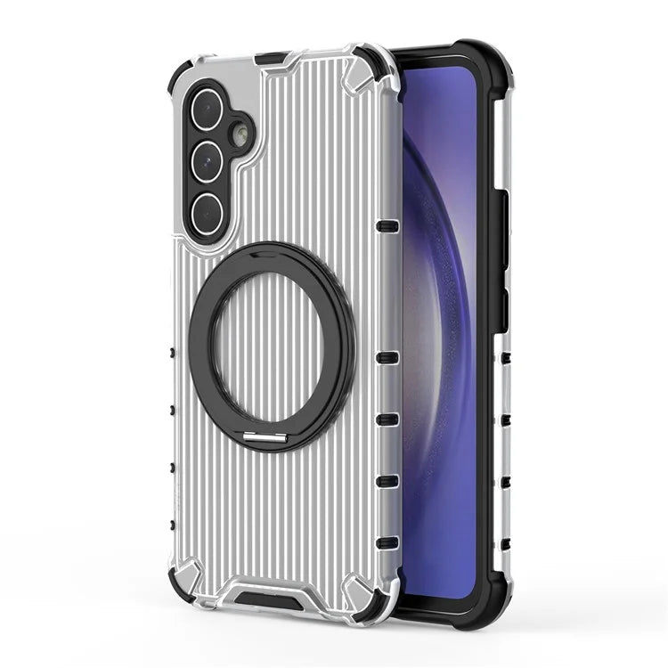 For Samsung Galaxy A54 5G Case with Magnetic Kickstand Vertical Stripe PC+TPU Phone Cover