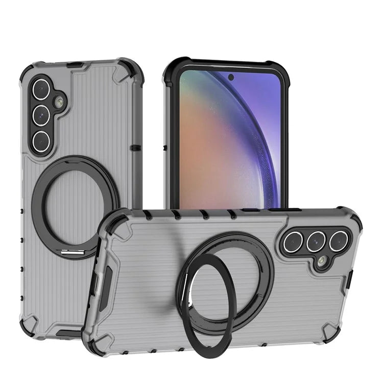 For Samsung Galaxy A54 5G Case with Magnetic Kickstand Vertical Stripe PC+TPU Phone Cover
