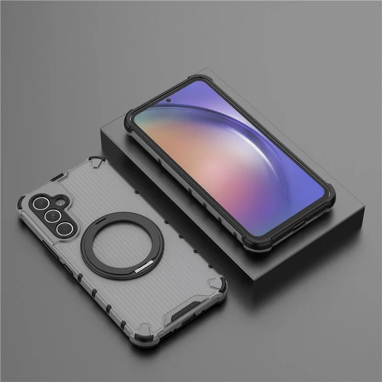 For Samsung Galaxy A54 5G Case with Magnetic Kickstand Vertical Stripe PC+TPU Phone Cover