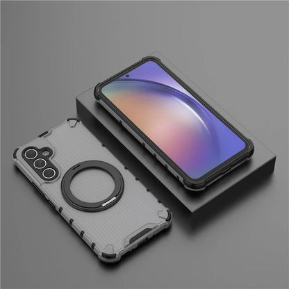 For Samsung Galaxy A54 5G Case with Magnetic Kickstand Vertical Stripe PC+TPU Phone Cover