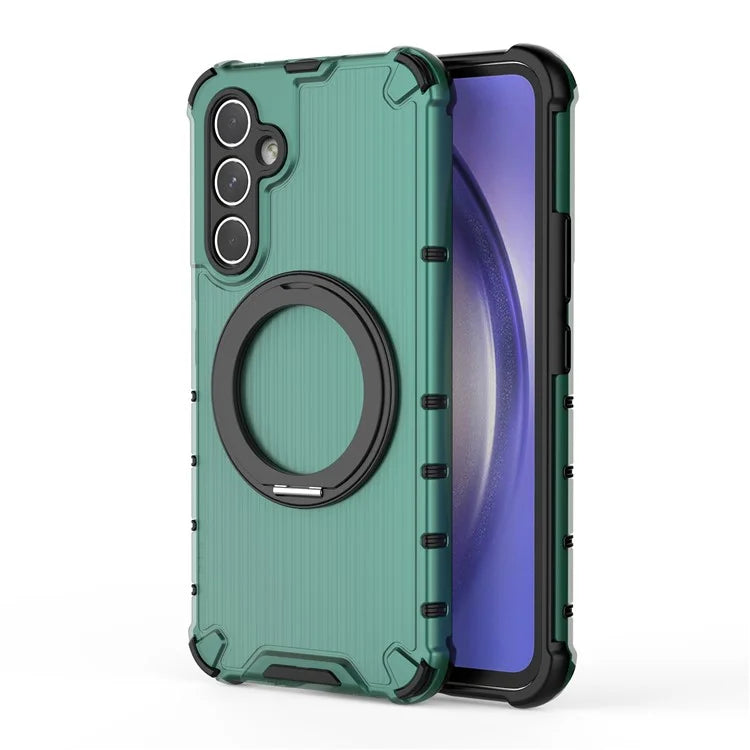 For Samsung Galaxy A54 5G Case with Magnetic Kickstand Vertical Stripe PC+TPU Phone Cover