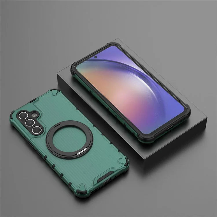 For Samsung Galaxy A54 5G Case with Magnetic Kickstand Vertical Stripe PC+TPU Phone Cover