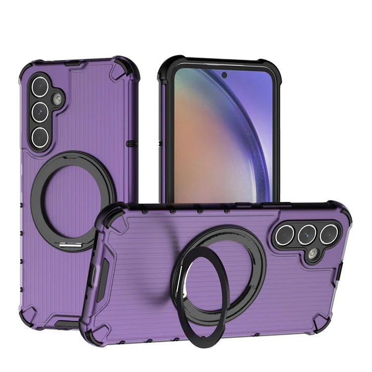 For Samsung Galaxy A54 5G Case with Magnetic Kickstand Vertical Stripe PC+TPU Phone Cover