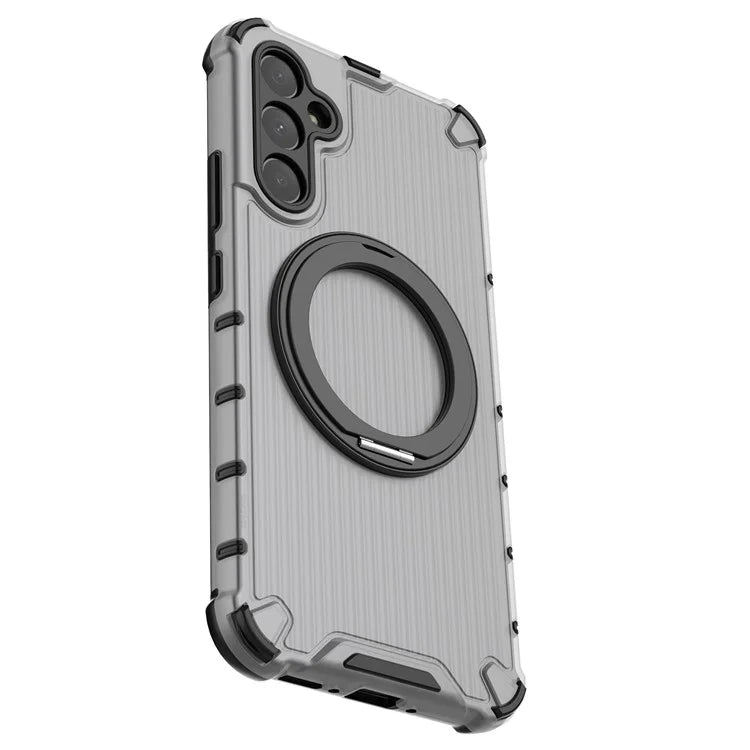 For Samsung Galaxy A34 5G Magnetic Case Ring Holder Kickstand PC+TPU Phone Cover Vertical Stripe