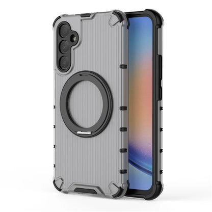 For Samsung Galaxy A34 5G Magnetic Case Ring Holder Kickstand PC+TPU Phone Cover Vertical Stripe