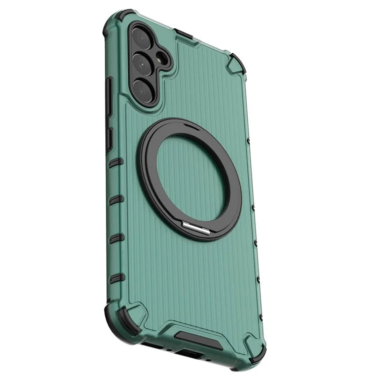 For Samsung Galaxy A34 5G Magnetic Case Ring Holder Kickstand PC+TPU Phone Cover Vertical Stripe