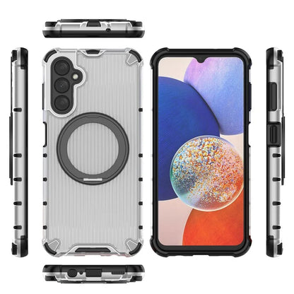 For Samsung Galaxy A14 5G Case Rotatable Magnetic Kickstand PC+TPU Phone Cover Reinforced Corner