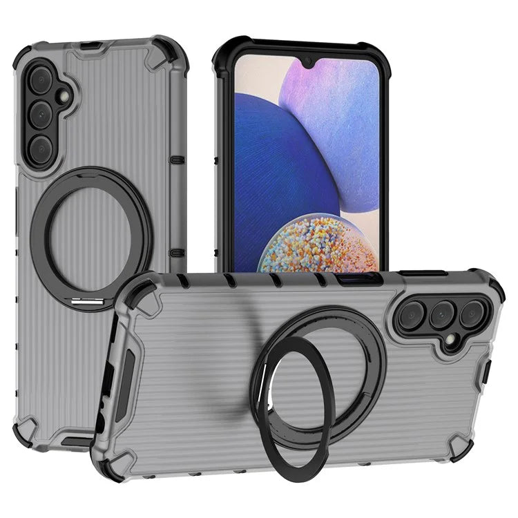 For Samsung Galaxy A14 5G Case Rotatable Magnetic Kickstand PC+TPU Phone Cover Reinforced Corner