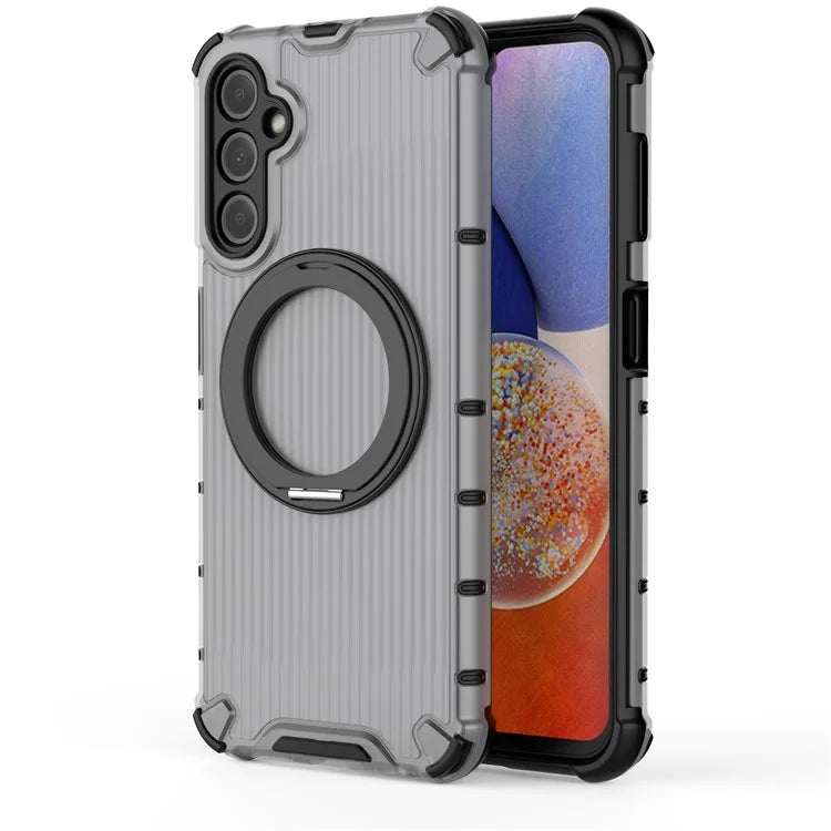 For Samsung Galaxy A14 5G Case Rotatable Magnetic Kickstand PC+TPU Phone Cover Reinforced Corner