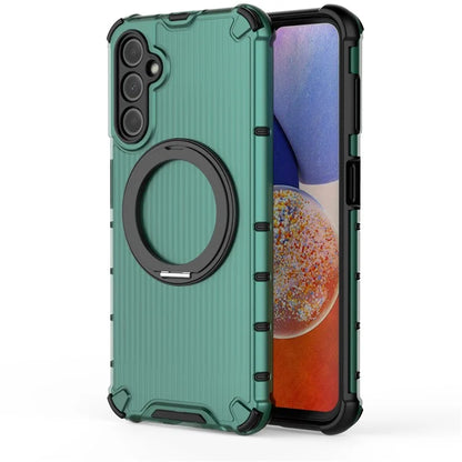 For Samsung Galaxy A14 5G Case Rotatable Magnetic Kickstand PC+TPU Phone Cover Reinforced Corner