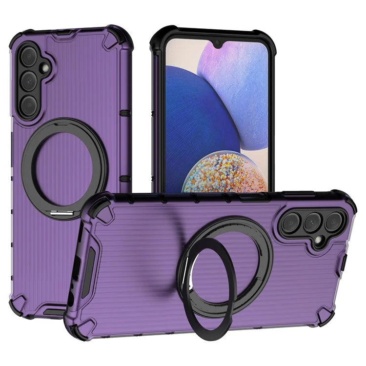For Samsung Galaxy A14 5G Case Rotatable Magnetic Kickstand PC+TPU Phone Cover Reinforced Corner