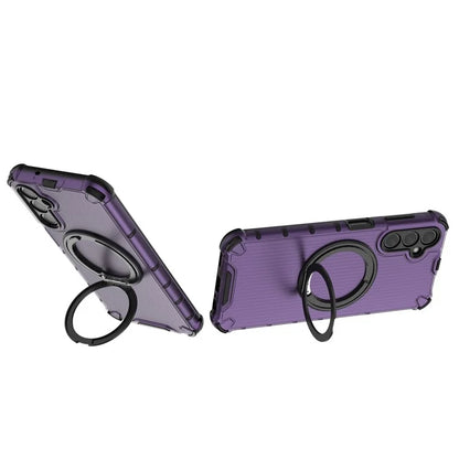 For Samsung Galaxy A14 5G Case Rotatable Magnetic Kickstand PC+TPU Phone Cover Reinforced Corner