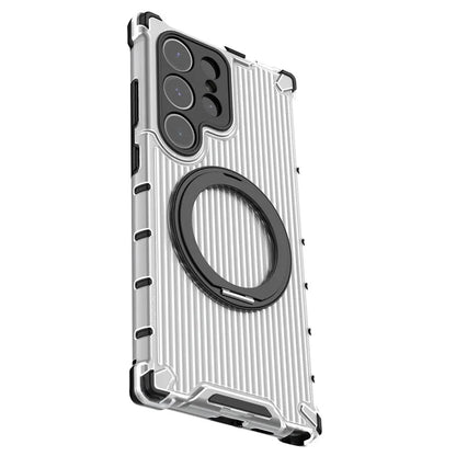 For Samsung Galaxy S24 Ultra Case Compatible with MagSafe Ring Holder PC+TPU Phone Cover