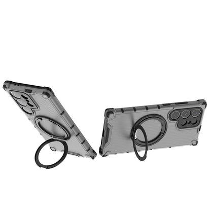 For Samsung Galaxy S24 Ultra Case Compatible with MagSafe Ring Holder PC+TPU Phone Cover