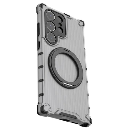 For Samsung Galaxy S24 Ultra Case Compatible with MagSafe Ring Holder PC+TPU Phone Cover