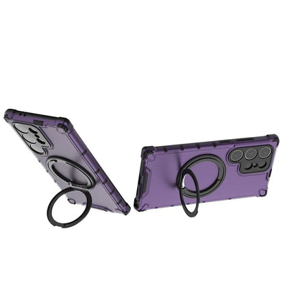 For Samsung Galaxy S24 Ultra Case Compatible with MagSafe Ring Holder PC+TPU Phone Cover