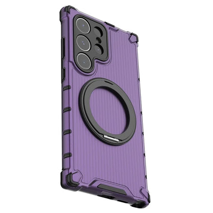 For Samsung Galaxy S24 Ultra Case Compatible with MagSafe Ring Holder PC+TPU Phone Cover