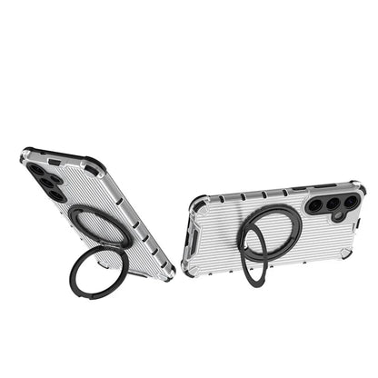 For Samsung Galaxy S24+ Case Rotating Magnetic Ring Holder Kickstand PC+TPU Phone Cover