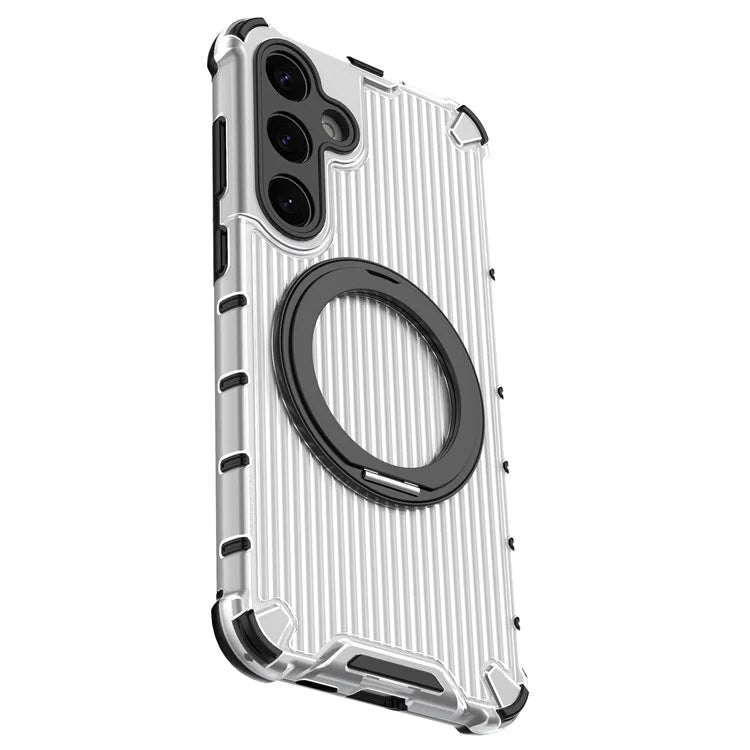 For Samsung Galaxy S24+ Case Rotating Magnetic Ring Holder Kickstand PC+TPU Phone Cover