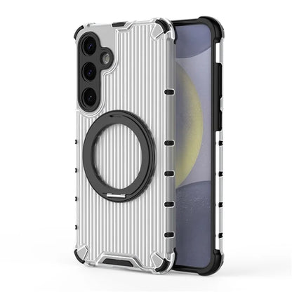 For Samsung Galaxy S24+ Case Rotating Magnetic Ring Holder Kickstand PC+TPU Phone Cover