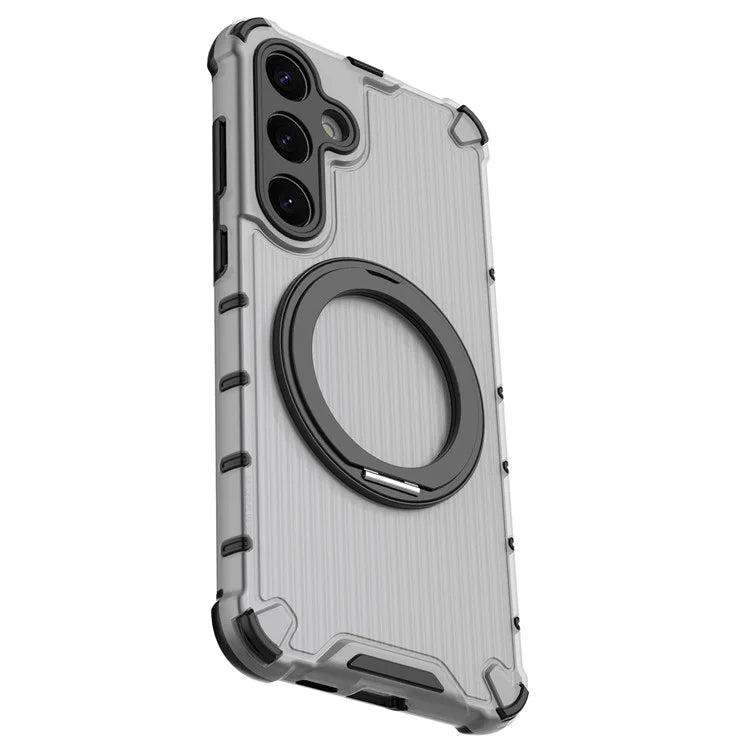 For Samsung Galaxy S24+ Case Rotating Magnetic Ring Holder Kickstand PC+TPU Phone Cover