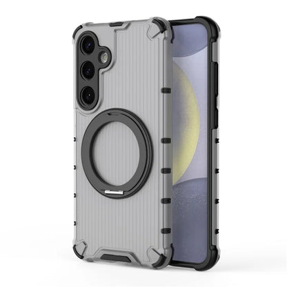 For Samsung Galaxy S24+ Case Rotating Magnetic Ring Holder Kickstand PC+TPU Phone Cover