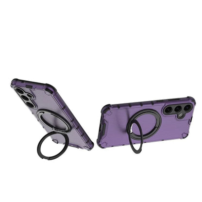 For Samsung Galaxy S24+ Case Rotating Magnetic Ring Holder Kickstand PC+TPU Phone Cover