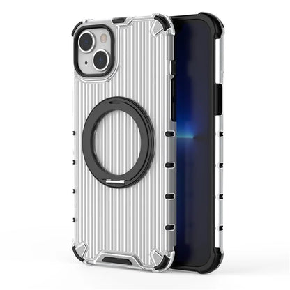 For iPhone 15 Plus / 14 Plus Case Compatible with MagSafe Kickstand Vertical Stripe PC+TPU Phone Cover
