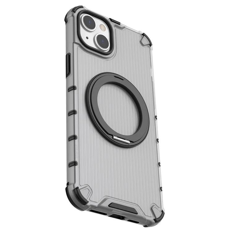 For iPhone 15 Plus / 14 Plus Case Compatible with MagSafe Kickstand Vertical Stripe PC+TPU Phone Cover