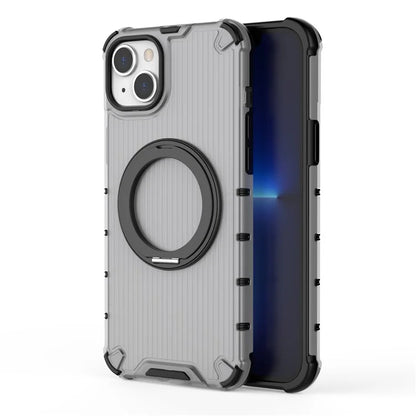 For iPhone 15 Plus / 14 Plus Case Compatible with MagSafe Kickstand Vertical Stripe PC+TPU Phone Cover