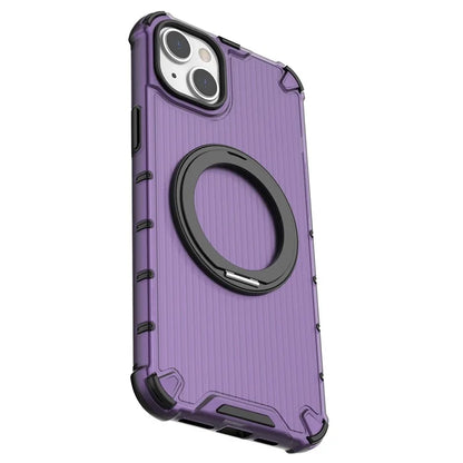 For iPhone 15 Plus / 14 Plus Case Compatible with MagSafe Kickstand Vertical Stripe PC+TPU Phone Cover