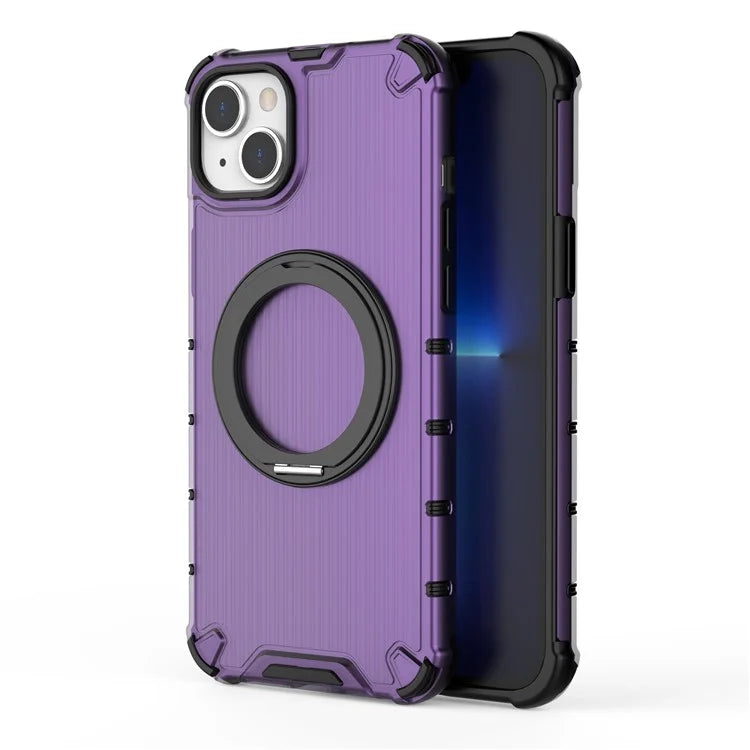 For iPhone 15 Plus / 14 Plus Case Compatible with MagSafe Kickstand Vertical Stripe PC+TPU Phone Cover