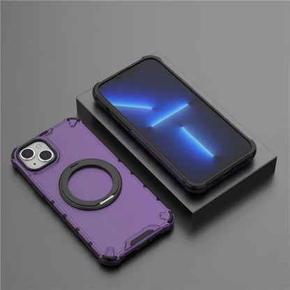 For iPhone 15 Plus / 14 Plus Case Compatible with MagSafe Kickstand Vertical Stripe PC+TPU Phone Cover