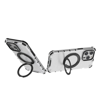 For iPhone 13 Pro Max Magnetic Case Rotatabl Ring Kickstand Drop-Proof PC+TPU Phone Cover